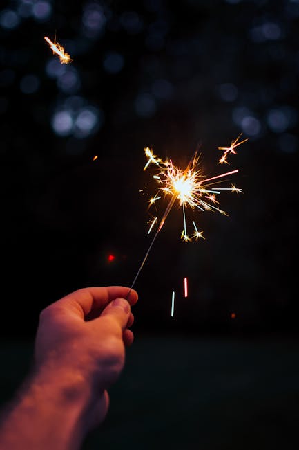 Hand holding sparkler representing motivation